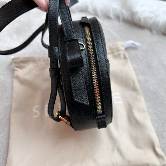 Senreve Circa Bag | Black Pebbled Leather - Picture 4 of 11